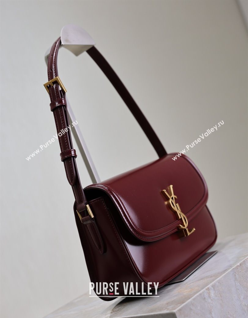 Saint Laurent Solferino Medium Bag in Box Leather Rouge Cabernet 2025 8323300 (YY-250801053)