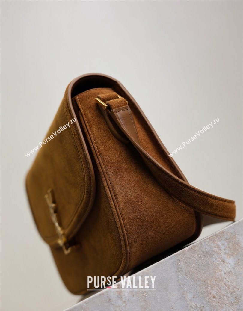Saint Laurent Solferino Large Bag in Suede Cognac Brown 2025 832332 (YY-250801057)