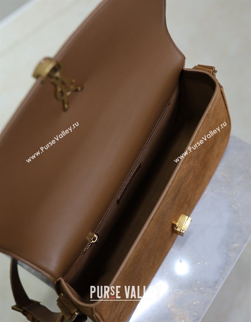 Saint Laurent Solferino Large Bag in Suede Cognac Brown 2025 832332 (YY-250801057)