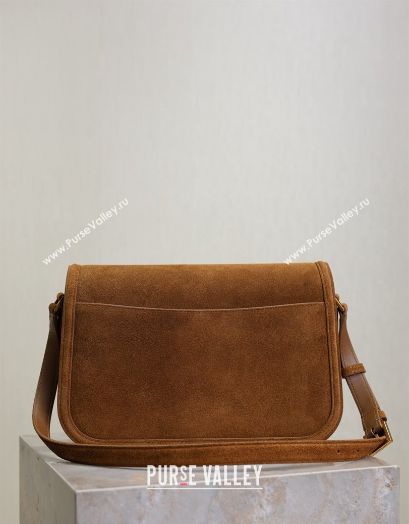 Saint Laurent Solferino Large Bag in Suede Cognac Brown 2025 832332 (YY-250801057)