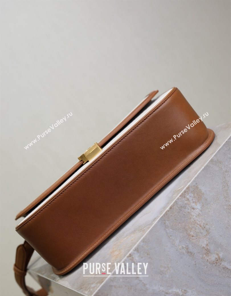 Saint Laurent Solferino Large Bag in Cotton Linen and Leather Brown 2025 832332 (YY-250801056)