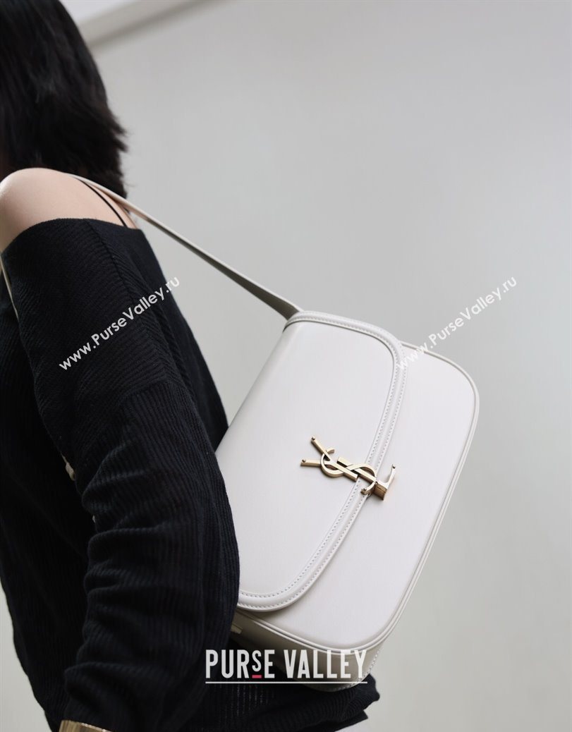 Saint Laurent Solferino Large Bag in Box Leather White 2025 832332 (YY-250801059)