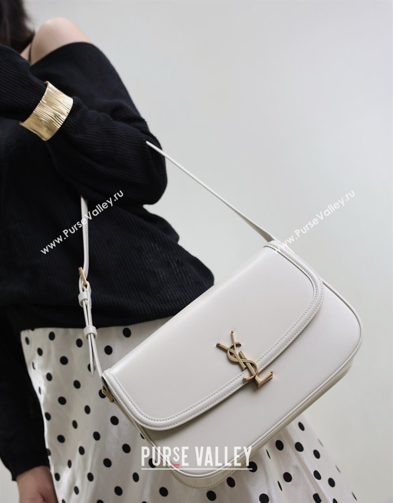 Saint Laurent Solferino Large Bag in Box Leather White 2025 832332 (YY-250801059)