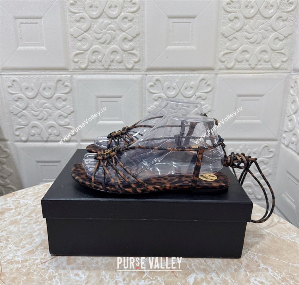 Saint Laurent Printed Strap Flat Sandals Brown 2025 1027 (MD-251028141)