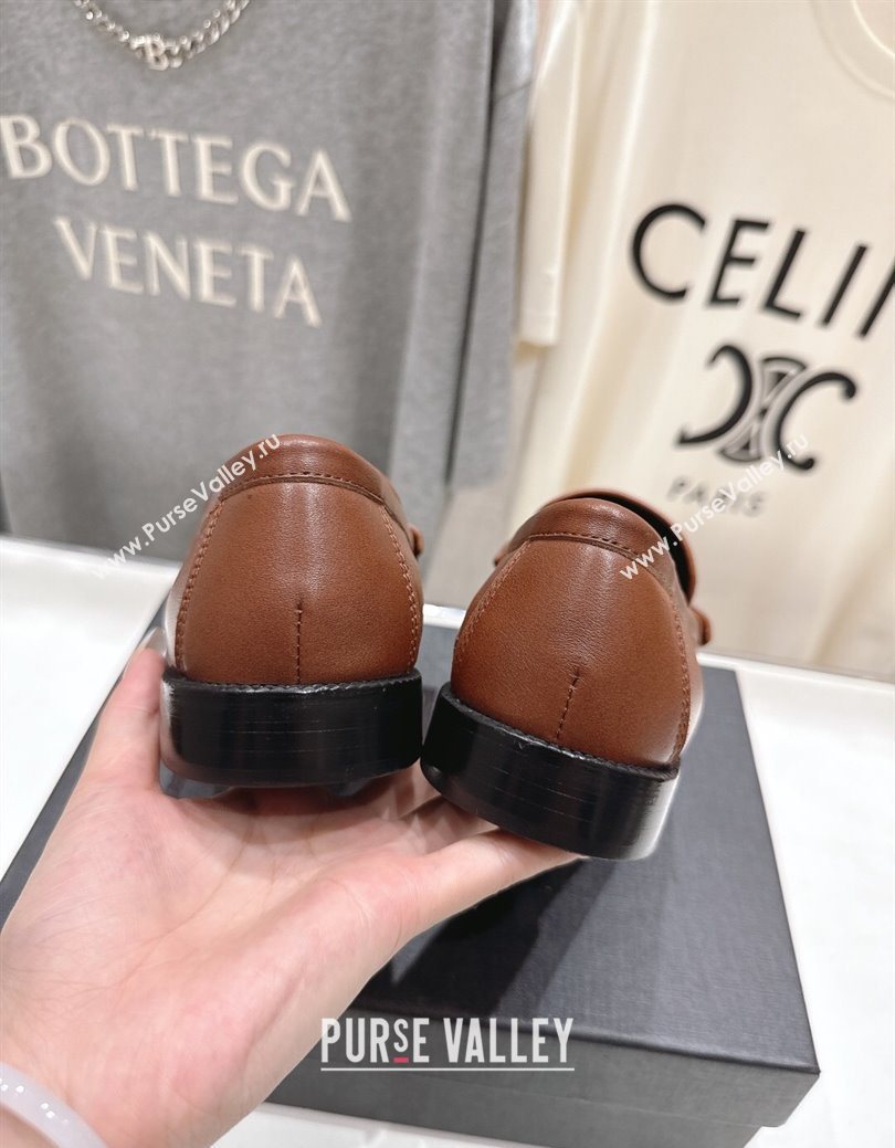 Saint Laurent Le Loafers Penny Slippers in Calf Leather Brown2 2025 (MD-251028125)