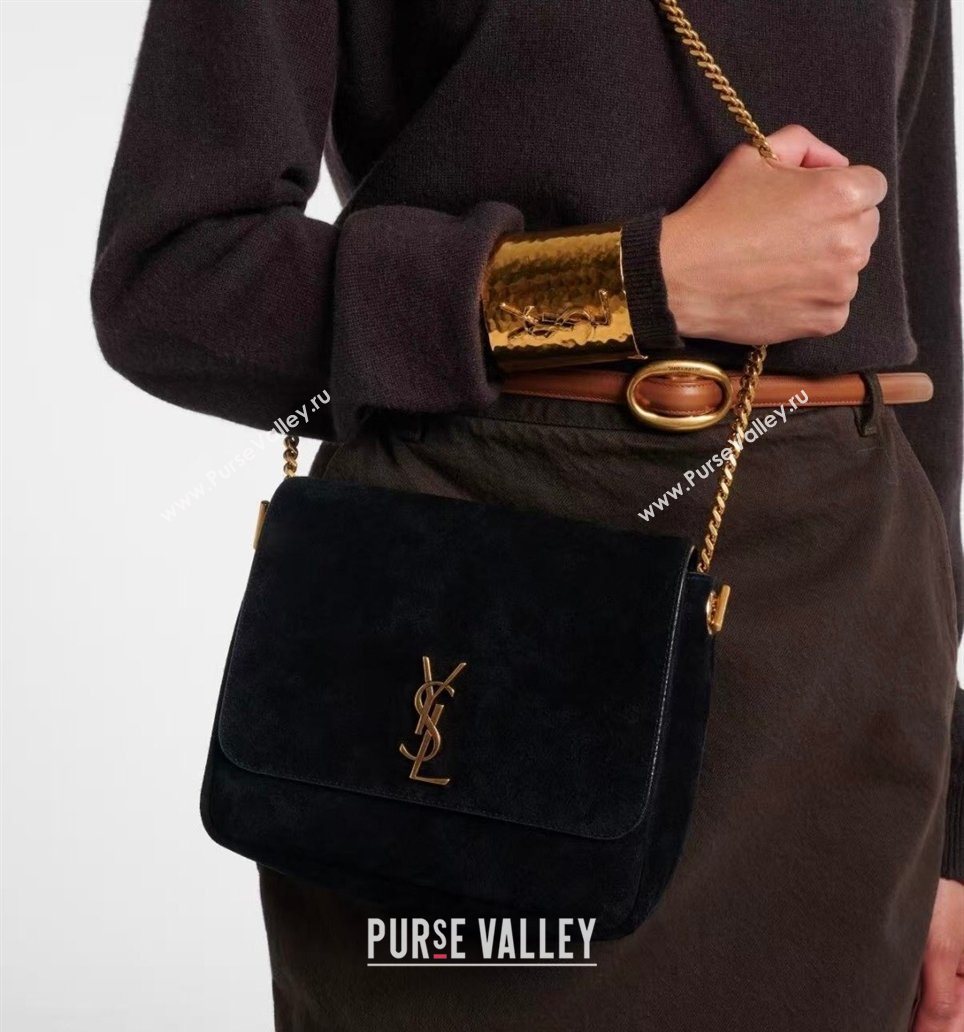 Saint Laurent Kate Chain Bag in Suede Black 2026 544116 (YY-260119050)