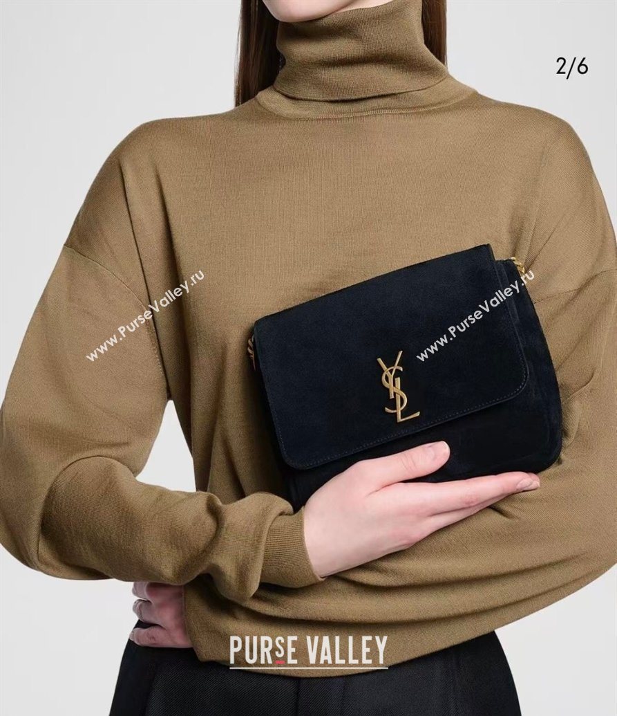 Saint Laurent Kate Chain Bag in Suede Black 2026 544116 (YY-260119050)