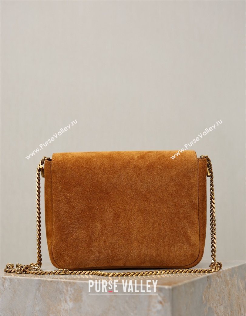 Saint Laurent Kate Chain Bag in Suede Clay Yellow 2026 544116 (YY-260119052)