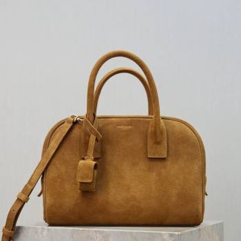 Saint Laurent SAC DE JOUR Boston Bag in Suede Caramel 2026 851694 (YY-260119054)