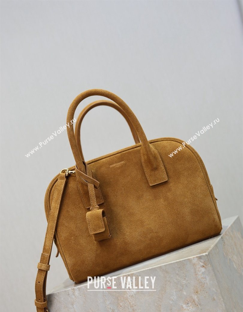 Saint Laurent SAC DE JOUR Boston Bag in Suede Caramel 2026 851694 (YY-260119054)
