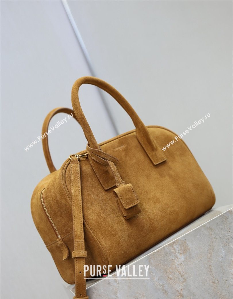 Saint Laurent SAC DE JOUR Boston Bag in Suede Caramel 2026 851694 (YY-260119054)