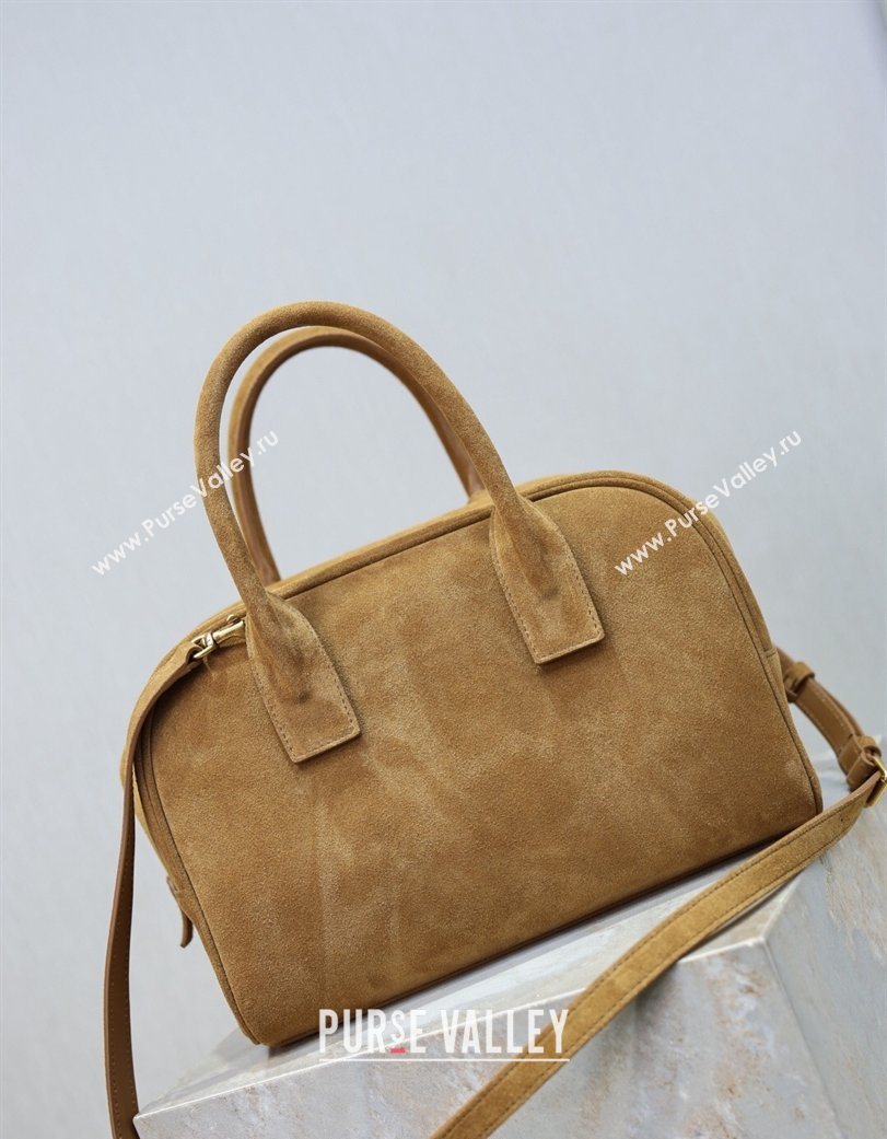 Saint Laurent SAC DE JOUR Boston Bag in Suede Caramel 2026 851694 (YY-260119054)