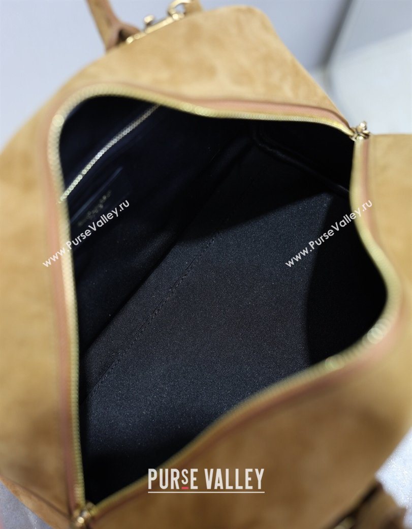 Saint Laurent SAC DE JOUR Boston Bag in Suede Caramel 2026 851694 (YY-260119054)