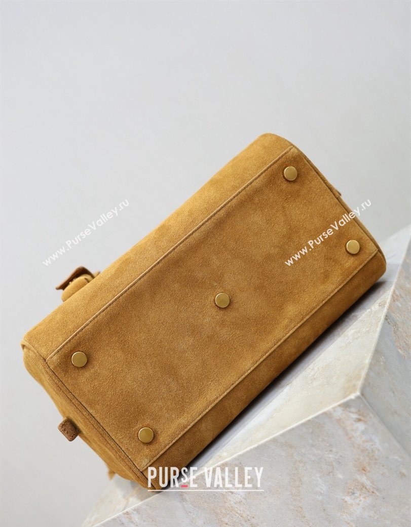 Saint Laurent SAC DE JOUR Boston Bag in Suede Caramel 2026 851694 (YY-260119054)