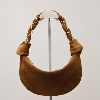 Saint Laurent Amalia Mini Hobo Bag in Suede Caramel Cognac Brown 2026 862558 (YY-260119003)