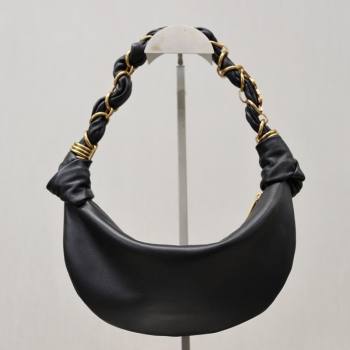 Saint Laurent Amalia Mini Hobo Bag in Calfskin Leather Black 2026 862558 (YY-260119005)