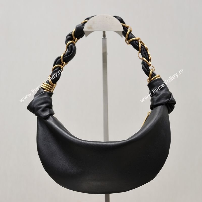 Saint Laurent Amalia Mini Hobo Bag in Calfskin Leather Black 2026 862558 (YY-260119005)