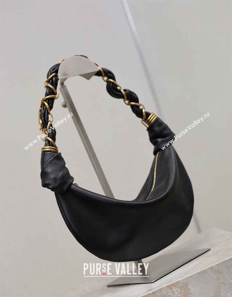 Saint Laurent Amalia Mini Hobo Bag in Calfskin Leather Black 2026 862558 (YY-260119005)