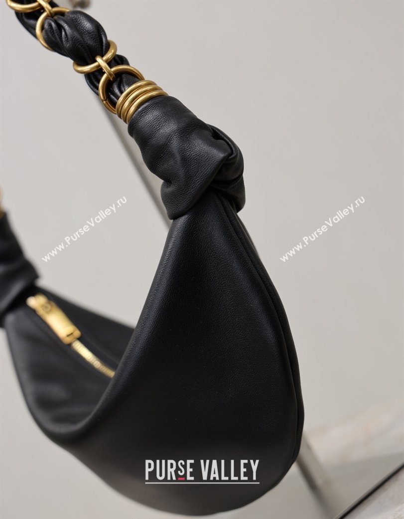 Saint Laurent Amalia Mini Hobo Bag in Calfskin Leather Black 2026 862558 (YY-260119005)