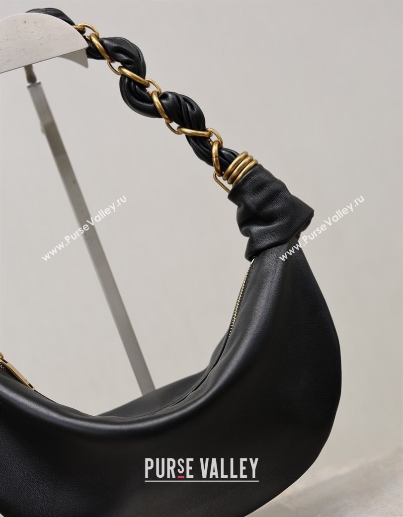 Saint Laurent Amalia Mini Hobo Bag in Calfskin Leather Black 2026 862558 (YY-260119005)
