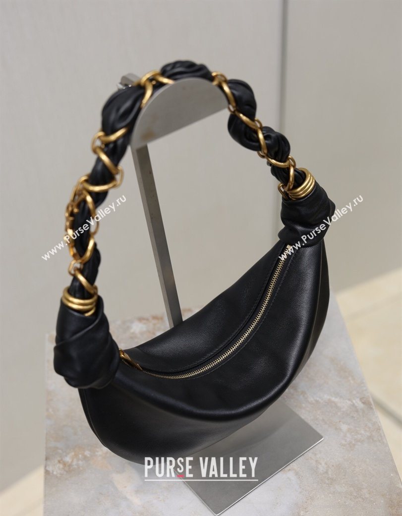 Saint Laurent Amalia Mini Hobo Bag in Calfskin Leather Black 2026 862558 (YY-260119005)