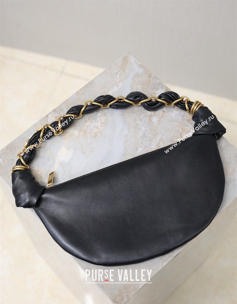 Saint Laurent Amalia Mini Hobo Bag in Calfskin Leather Black 2026 862558 (YY-260119005)