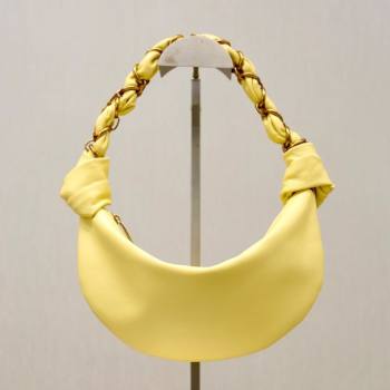 Saint Laurent Amalia Mini Hobo Bag in Calfskin Leather Lemon Yellow 2026 862558 (YY-260119006)