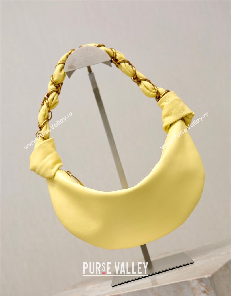 Saint Laurent Amalia Mini Hobo Bag in Calfskin Leather Lemon Yellow 2026 862558 (YY-260119006)