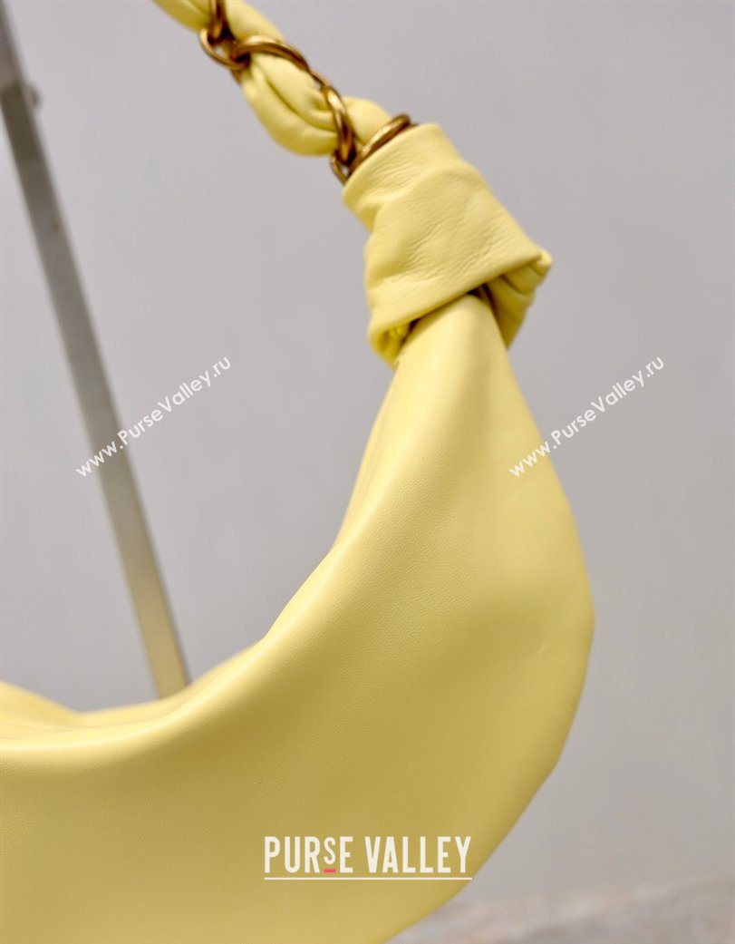 Saint Laurent Amalia Mini Hobo Bag in Calfskin Leather Lemon Yellow 2026 862558 (YY-260119006)