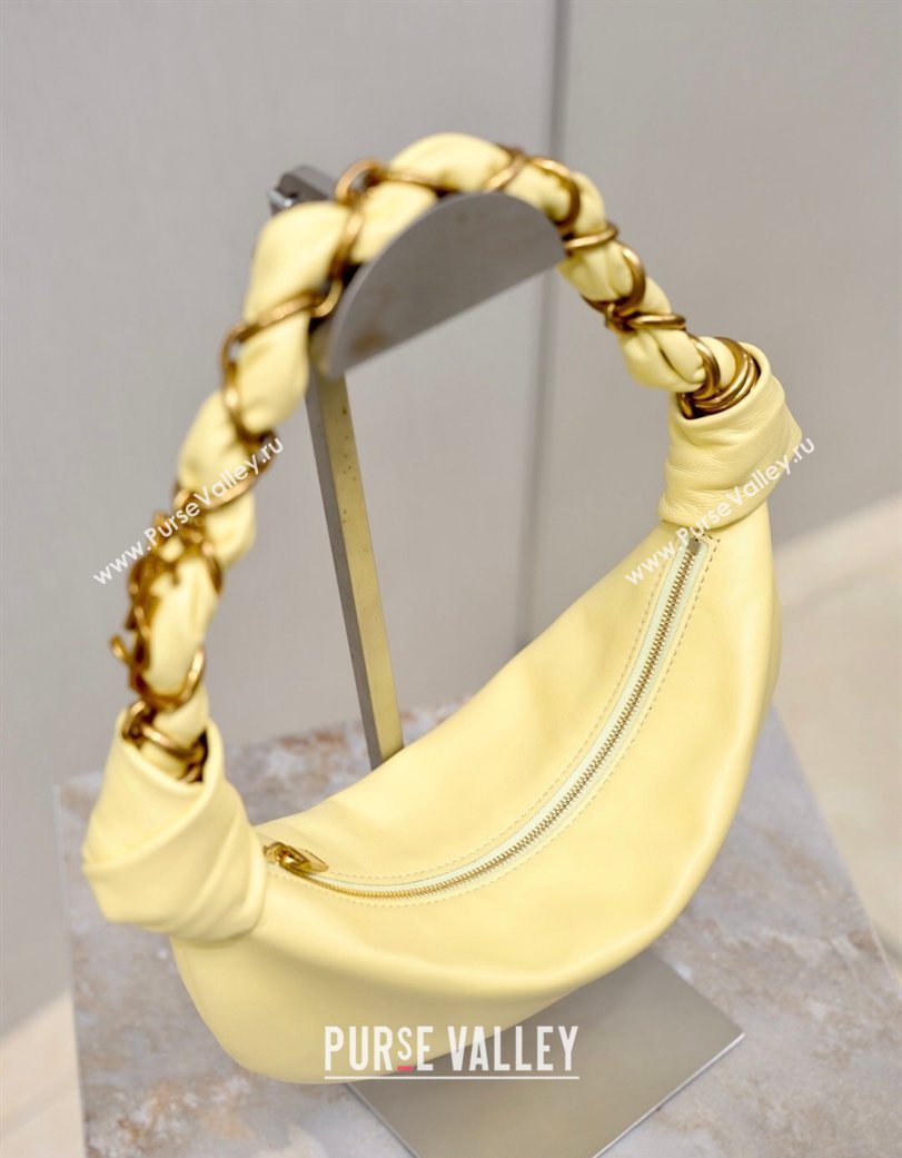 Saint Laurent Amalia Mini Hobo Bag in Calfskin Leather Lemon Yellow 2026 862558 (YY-260119006)
