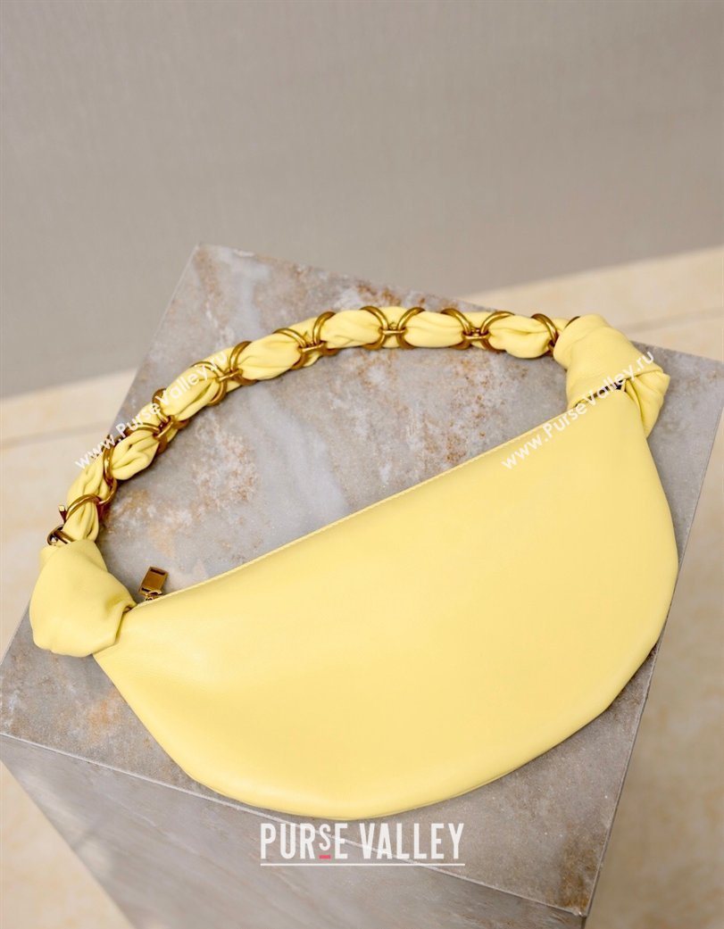 Saint Laurent Amalia Mini Hobo Bag in Calfskin Leather Lemon Yellow 2026 862558 (YY-260119006)