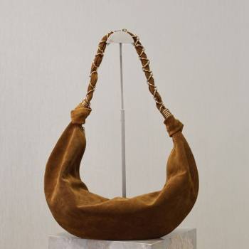 Saint Laurent Amalia Hobo Bag in Suede Caramel Brown 2026 862210 (YY-260119018)