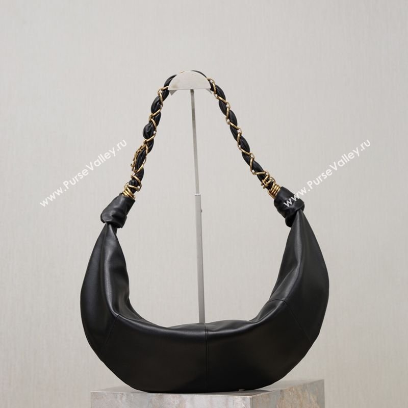 Saint Laurent Amalia Hobo Bag in Calfskin Leather Black 2026 862210 (YY-260119019)