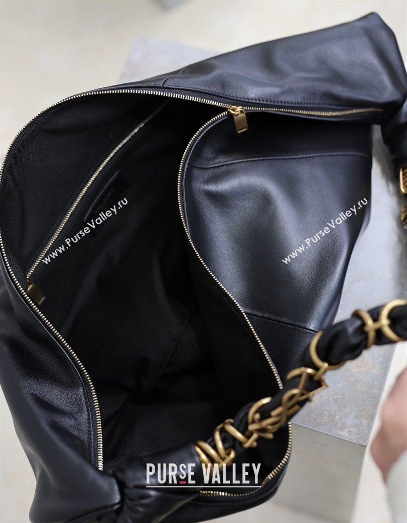Saint Laurent Amalia Hobo Bag in Calfskin Leather Black 2026 862210 (YY-260119019)