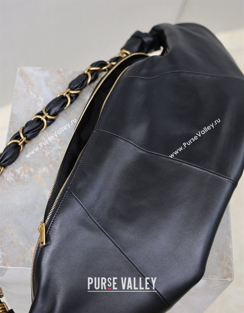 Saint Laurent Amalia Hobo Bag in Calfskin Leather Black 2026 862210 (YY-260119019)