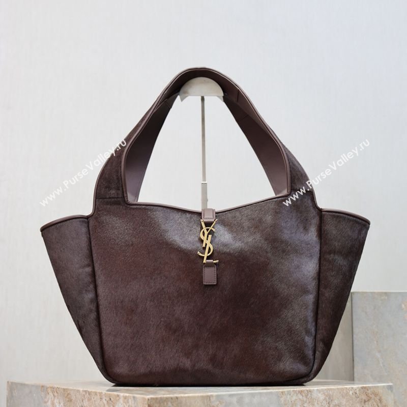 Saint Laurent Bea Tote Bag in Pony Hair Coffee 763435 2026 (YY-260119037)
