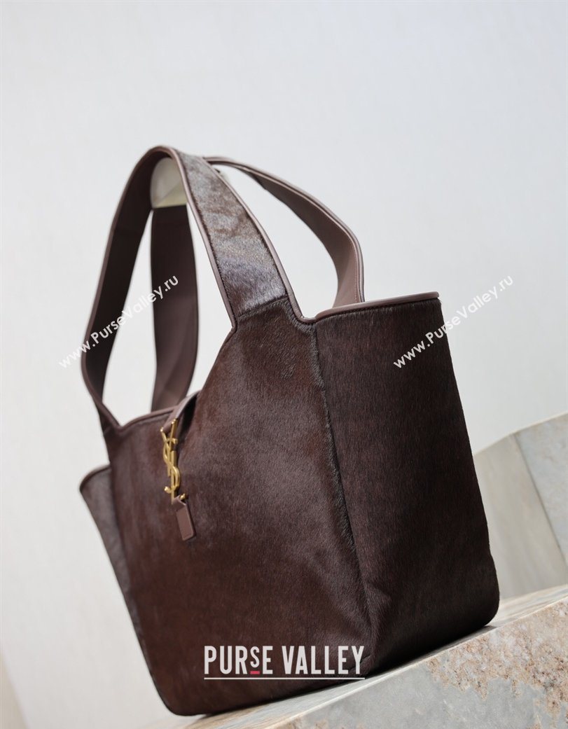 Saint Laurent Bea Tote Bag in Pony Hair Coffee 763435 2026 (YY-260119037)