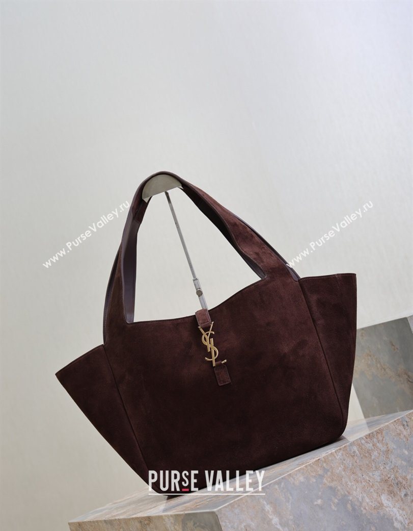 Saint Laurent Bea Tote Bag in Suede 763435 Coffee 2026 (YY-260119038)
