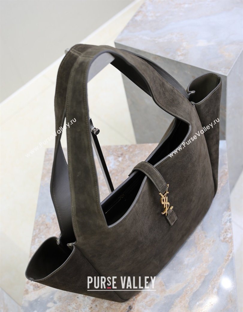 Saint Laurent Bea Tote Bag in Suede 763435 Green 2026 (YY-260119039)