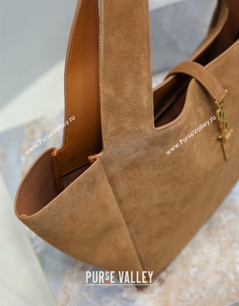Saint Laurent Bea Tote Bag in Suede 763435 Caramel 2026 (YY-260119040)