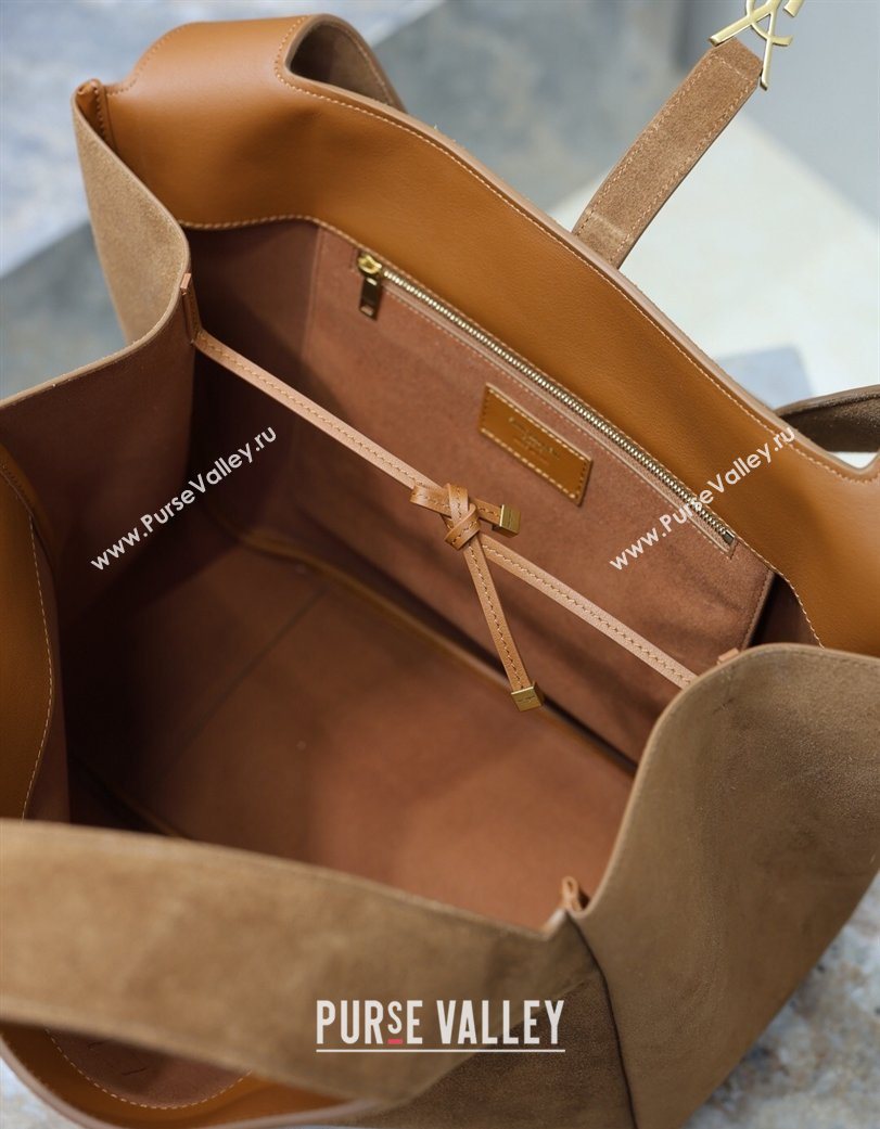Saint Laurent Bea Tote Bag in Suede 763435 Caramel 2026 (YY-260119040)