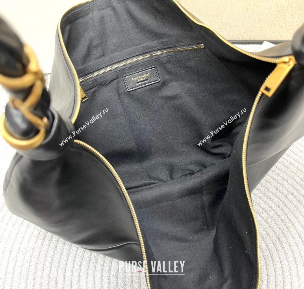 Saint Laurent Amalia Hobo Bag in Shiny Leather Black 2026 862210 (nana-260119017)
