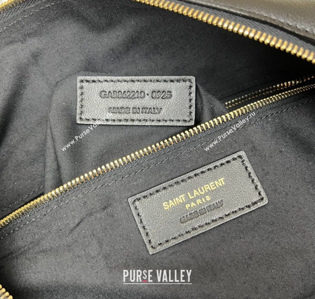 Saint Laurent Amalia Hobo Bag in Shiny Leather Black 2026 862210 (nana-260119017)