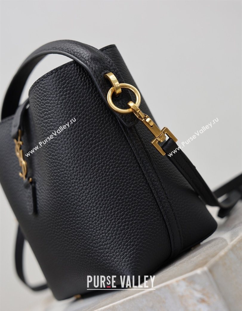 Saint Laurent LE 37 Mini Bucket Bag in Grained leather 765870 Black 2026 (YY-260119070)