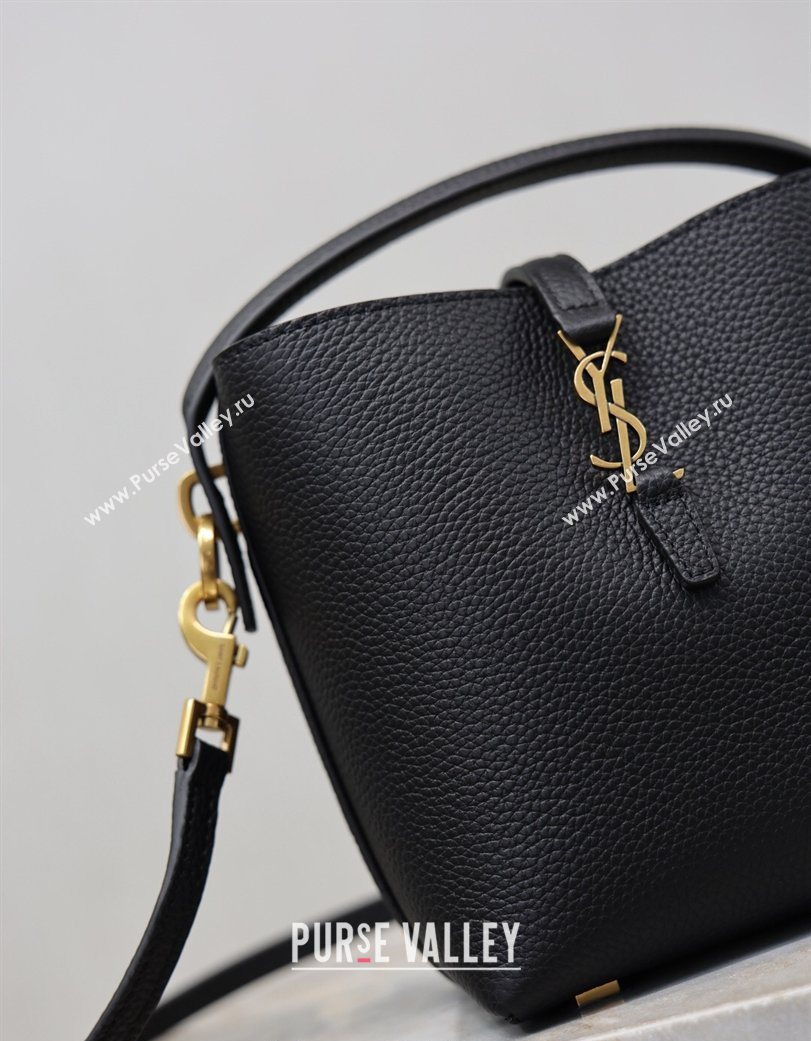 Saint Laurent LE 37 Mini Bucket Bag in Grained leather 765870 Black 2026 (YY-260119070)