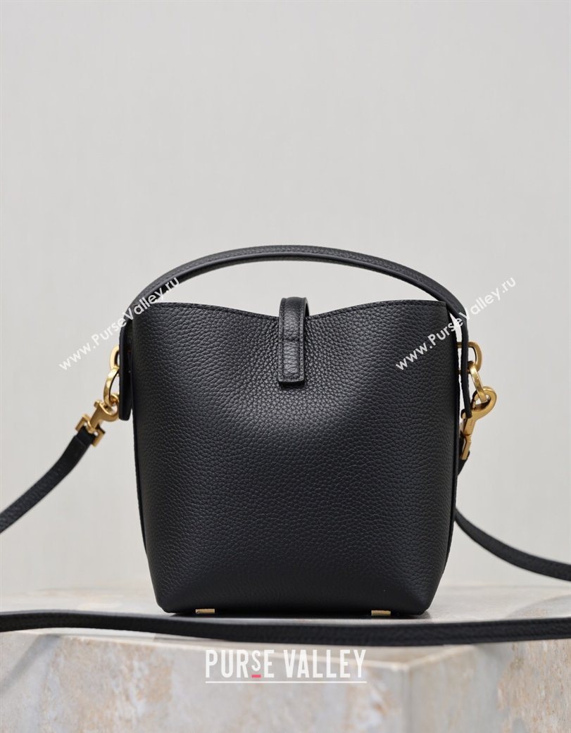 Saint Laurent LE 37 Mini Bucket Bag in Grained leather 765870 Black 2026 (YY-260119070)