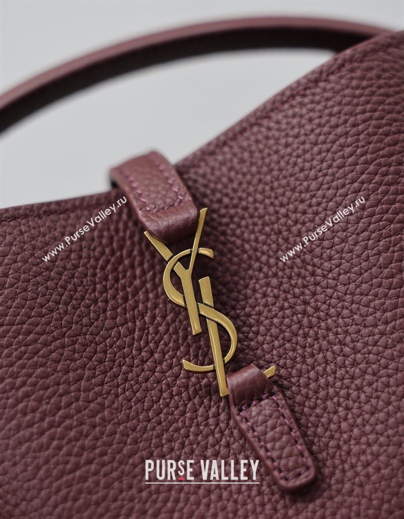 Saint Laurent LE 37 Mini Bucket Bag in Grained leather 765870 Burgundy 2026 (YY-260119071)