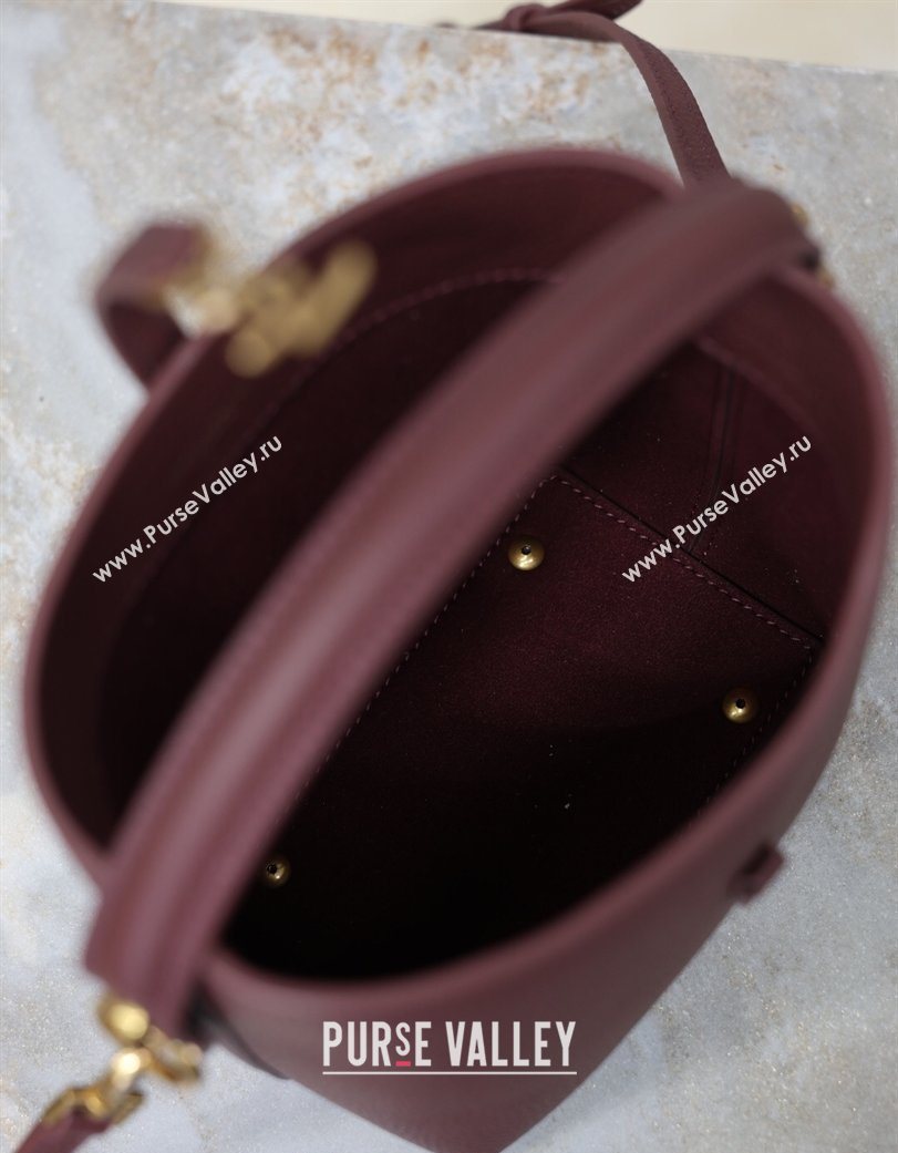Saint Laurent LE 37 Mini Bucket Bag in Grained leather 765870 Burgundy 2026 (YY-260119071)