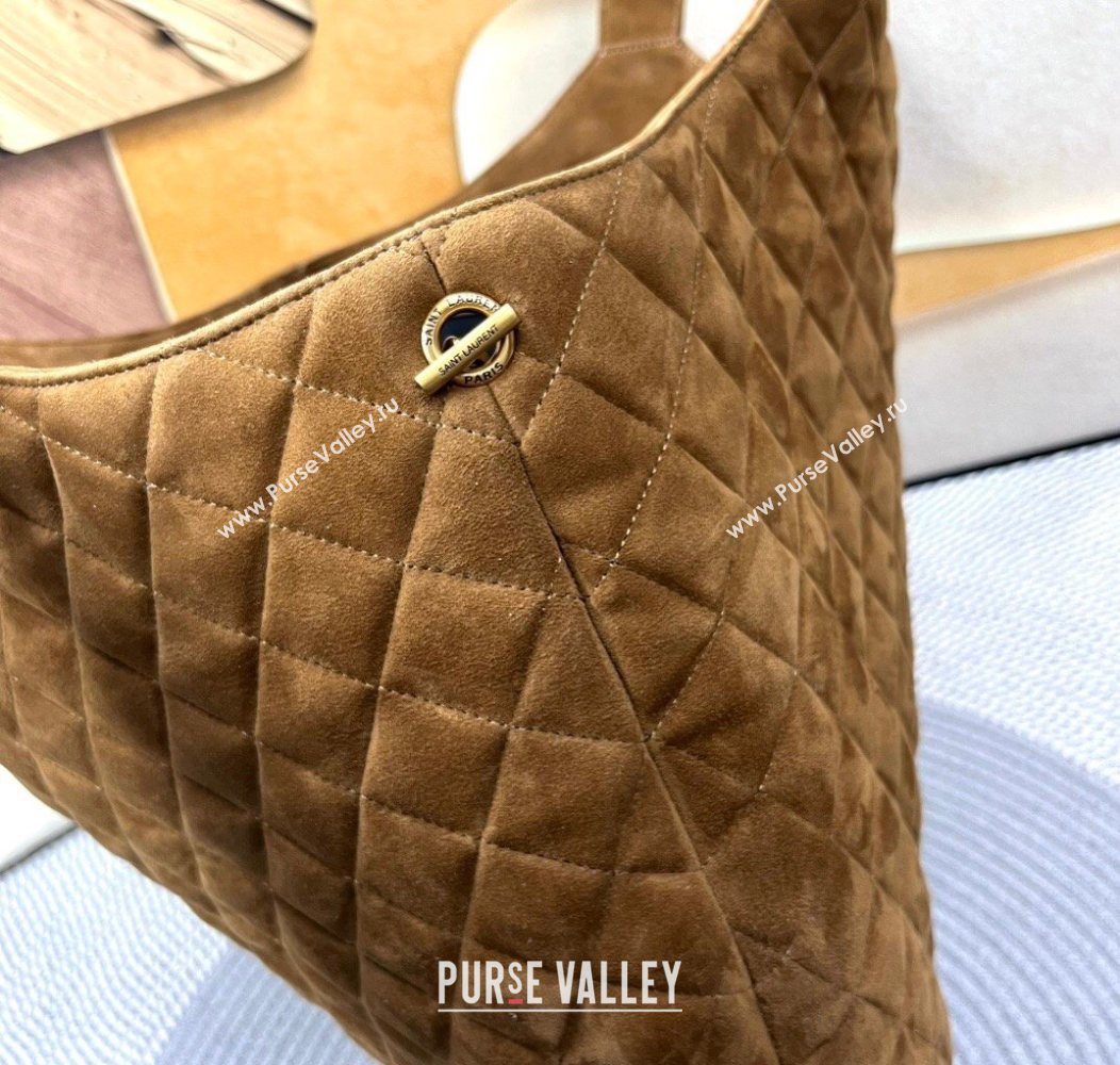 Saint Laurent Icare Maxi Shopping Bag in Quilted Suede 698651 Brown 2026 (nana-260119044)