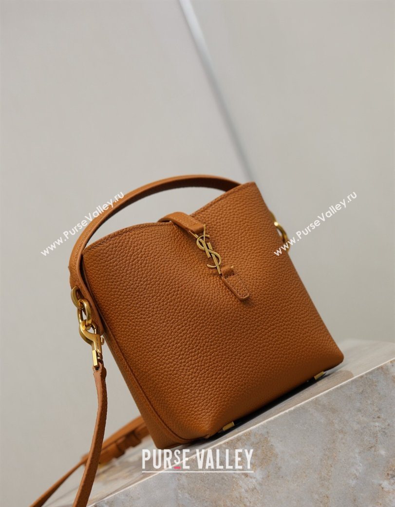 Saint Laurent LE 37 Mini Bucket Bag in Grained leather 765870 Clay Yellow 2026 (YY-260119072)